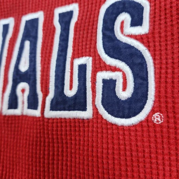 St Louis Cardinals Sweatshirt Mens Large Red MLB Baseball Logo Athletic V Neck - Picture 3 of 9